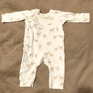 EUC Pehr Organic Cotton Kimono Romper Deer 6-12 months